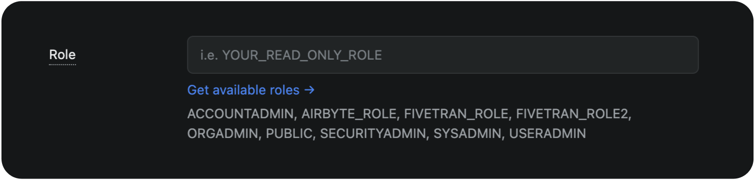 Available Roles
